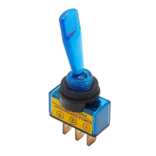 Kfz-Kippschalter 3-polig EIN-AUS mit Lampe DC12V 20A(Yellow) von DVFMR