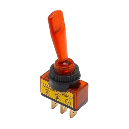 Kfz-Kippschalter 3-polig EIN-AUS mit Lampe DC12V 20A(Yellow) von DVFMR