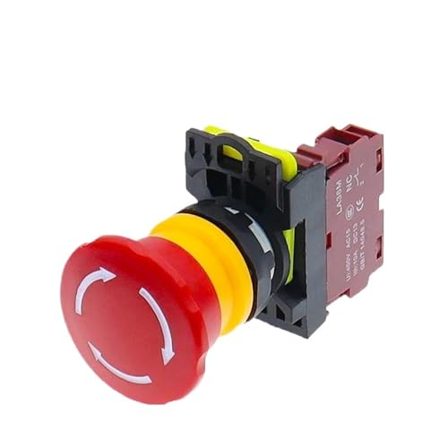 LA36M Drucktastenschalter for Stromversorgung, Not-Aus, LA36M-01ZS, normalerweise geschlossen, selbstverriegelnder Schalter 10 A, 1 Öffner/2 Öffner, mit Fixierung(No light,2NO_110V) von DVFMR