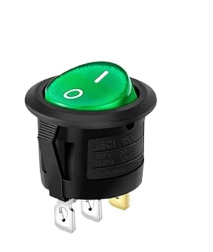 Wasserdichter bootförmiger runder Wippschalter, wasserdicht, mit Lichtöffnung, 20 mm, 6 A, 250 V, 2 Fuß, 3 Fuß, 2 Dateien(Yellow waterproof) von DVFMR