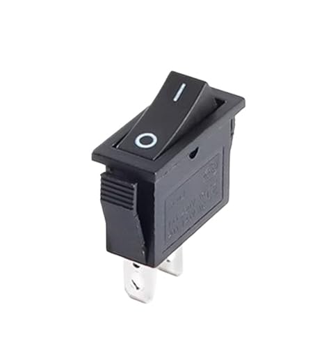 Wippschalter 2-poliger Drucktastenschalter SPST 16A 250V KCD3 Snap-in Ein/Aus-Wippe Schwarz Rot Power-Wippschalter Boot/förmiger Schalter(Red,10Pcs) von DVFMR