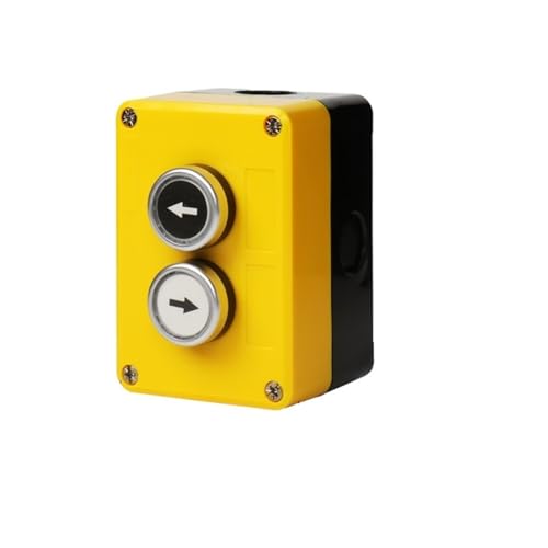 Zwei-Positionen-2P-Drucktastenschalter-Steuerung, gelbe Kunststoffbox, wasserdichter Kunststoff, NO NC, kurzzeitiger Reset, elektrische Verwendung(Green Red Cover) von DVFMR
