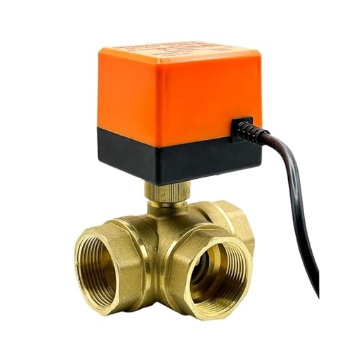 1/2" 3/4" 1" 1-1/4" 1-1/2" 3-Wege-Motorkugelhahn 3-Draht 2-Steuerung T/L-Typ Elektrischer Messingkugelhahn(220VAC,2"_L TYPE) von DVFUCUECE