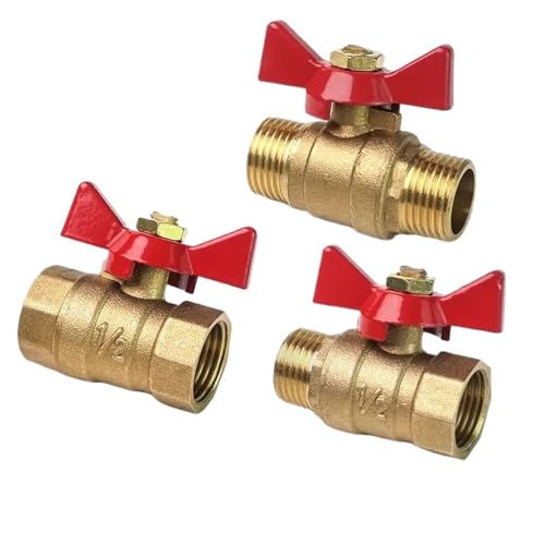 1/4" 3/8" 1/2" 3/4" Female To Female Thread Two Way Brass Shut Off Ball Valve With Butterfly Handle For Fuel Gas Water Oil Air(DN20,M-F) von DVFUCUECE