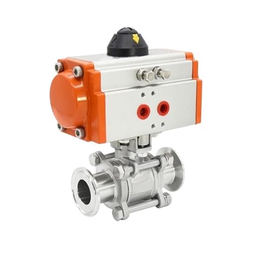 1" Dreiteiliger pneumatischer Klemmkugelhahn Edelstahl Doppeltwirkend Q611F-16P Pneumatische Schnellmontage-Kugelhähne von DVFUCUECE