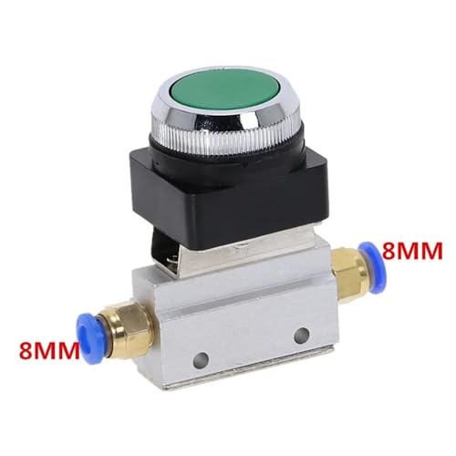 1 stücke Mechanisches ventil 1/8 "Gewinde 2 Position 3 Weg Grün Flache Push Button Momentary Pneumatische Ventil MOV-321PP(8MM) von DVFUCUECE