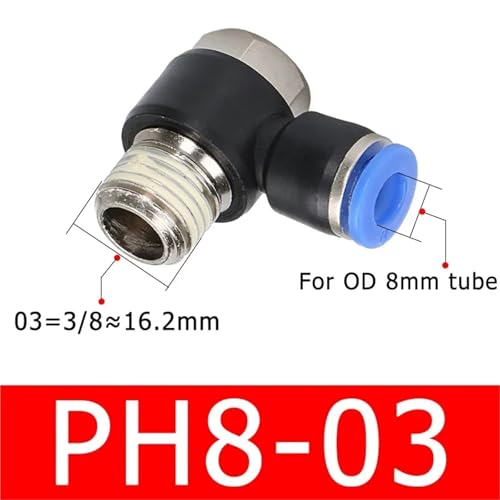 10/50 STÜCKE PH Schnellkupplung 1/8 "1/2 3/8 1/4 BSPT Zubehör for Luftschlauch Rohrverbinder Pneumatische Fitting(PH8-03,10 pcs) von DVFUCUECE