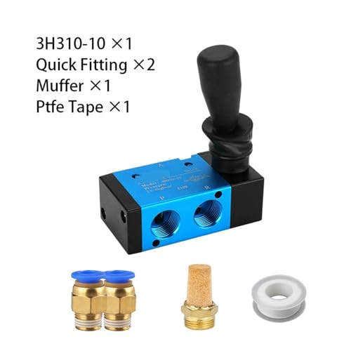 3/2 5/2 weg Pneumatische Air Hand Hebel Betrieben Ventil Manuelle Steuerung 2 Position 3 5Port Push-Pull 3H210-08 4H210-08(3H310-10,With 10mm fitting) von DVFUCUECE
