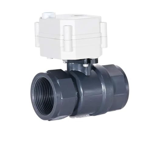 DN32 PVC 2-pieces Electric Water Valve, 11/4" Bore size 25mm, with Manual override and indicator, 9-24V All Metal Gears(None,BSP_OPEN_CR303) von DVFUCUECE