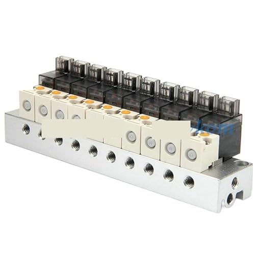 OST T101U Pneumatic 3/2 NC Textile Solenoid Valve Block Type High Frequency Microsolenoid Valves T101U-FL DC 12V 24V AC 220V(7 Row Large Flow) von DVFUCUECE