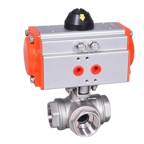 Q64F-16P Dampf T-typ/L-typ Lenkung Ventil 304 Edelstahl Pneumatische Drei-weg Gewinde Ball Ventil(DN40thread 1.6) von DVFUCUECE