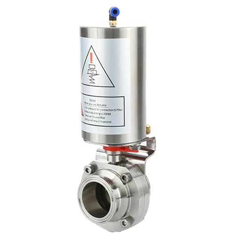 Sanitary Pneumatic Actuator Butterfly Valve Stainless Steel Tri Clamp Butterfly Valve Single-Acting Food Mechanical Equipment(Model 5-DN100) von DVFUCUECE