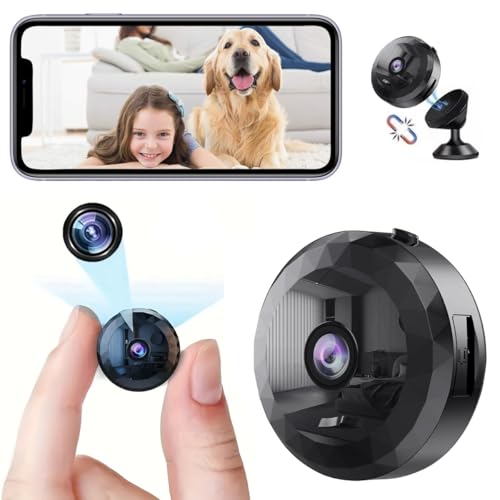DVONE Überwachungskameras Kamera, Mini Kleine 1080P HD, Kleine Kamera Live Übertragung Handy App, Batterie hat eine Starke Langlebigkeit, für Startseite Büro Sicherheit von DVONE