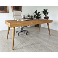 Handgefertigter Bürotisch Aus Pinie Mit Schublade Massivholz Schreibtisch Handgefertigter Bürotisch Aus Pinie Mit Schublade Massivholz Schreibtisch von DValentiFurniture