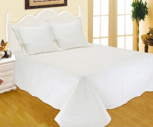 DVier Tagesdecke, Baumwolle-Polyester 260x220cm Uni Creme Weiss von DVier