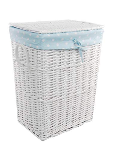 DVier Wäschekorb, Weide weiß blau 32x24 H.48cm 23WRt-a von dvier