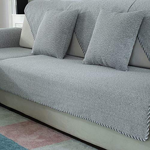DW&HX 100% Baumwolle Anti-rutsch-Sofa slipcovers, 1-teilige Sofabezug Handtuch Schmutz-Beweis Möbel-Protector für Hund Kinder Sofa slipcover -grau 28x59inch(70x150cm) von DW&HX