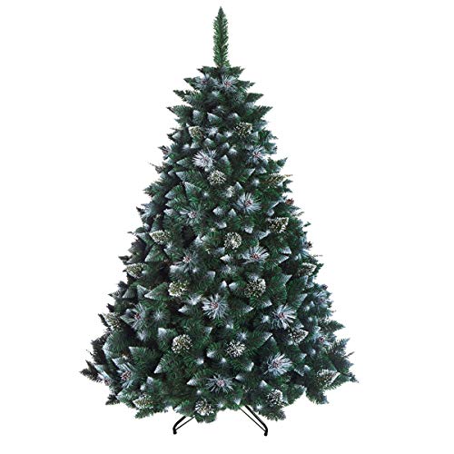 Künstlicher Christbaum Weihnachtsbaum Schnee bedeckte Kiefer mit Kristallen traditionell waldgrün luxuriös mit Ständer groß - 220 cm - Snow-Covered Pine von DWA