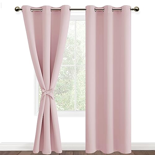 DWCN Blickdichte Vorhänge Verdunkelungsgardinen mit Ösen 2 Stücke Thermogardine für Wohnzimmer,Schlafzimmer,Blush Rosa,228x117cm(HxB) von DWCN