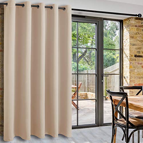 DWCN Extra breiter Verdunkelungsvorhang für Glastür, Raumteiler, Schlafzimmer, Terrasse, Ösenvorhang, 2m x 2,1 m, Beige DWCN Extra breiter Verdunkelungsvorhang für Glastür, Raumteiler, Schlafzimmer, Terrasse, Ösenvorhang, 2m x 2,1 m, Beige von DWCN