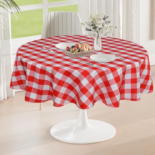 DWCN Karierte Tischdecke Rund 140cm Tischdecke Outdoor Tischdecke Abwaschbar Wetterfest Fleckschutz Wasserdicht Tischdecke für Draußen Picknick Esszimmer Garten Party Hochzeiten, Rot und Weiß DWCN Karierte Tischdecke Rund 140cm Tischdecke Outdoor Tischdecke Abwaschbar Wetterfest Fleckschutz Wasserdicht Tischdecke für Draußen Picknick Esszimmer Garten Party Hochzeiten, Rot und Weiß von DWCN