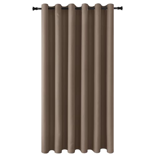 DWCN Raumteiler Vorhang Blickdicht Khaki Raumtrenner Ösenschal 1 Stück Verdunklungsvorhang für Wohnzimmer,Schlafzimmer,Terrassentür,Büro,213x254cm(HxB) von DWCN