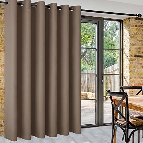 DWCN Raumtrenner Hängend Gardinen H243xB254cm Thermovorhang Blickdichte Ösenvorhang Gegen Kälte und Hitze Lärmschutz Sichtschutzvorhänge Wärmeisolierend für Wohnzimmer Schlafzimmer Büro,1 Stück, Khaki von DWCN
