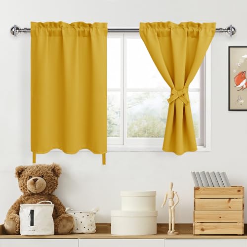 DWCN Thermovorhänge für Wohnzimmer, geräuschreduzierende, Kurze Schlafzimmervorhänge, Sommer-gelbe Vorhänge für kleine Fenster, 76,2 cm B x 91,4 cm L, gelb, 2 Stück DWCN Thermovorhänge für Wohnzimmer, geräuschreduzierende, Kurze Schlafzimmervorhänge, Sommer-gelbe Vorhänge für kleine Fenster, 76,2 cm B x 91,4 cm L, gelb, 2 Stück von DWCN