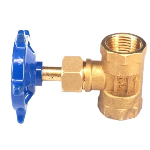 3/8" 1/2" BSP Female Thread Equal Straight Brass Needle Valve Blue Handle(1/2") von DWCQYKBZB