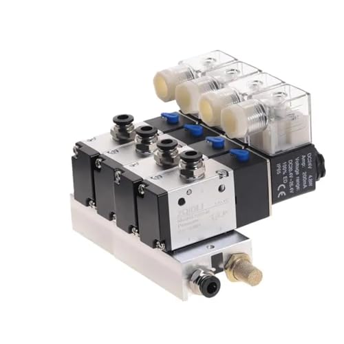 Pneumatic Air Solenoid Valve 2-Way 3-Way 4-Way 5-Way Combination 3V210-08 DC12V DC24V AC110V AC220V for Industrial Automation(5Way 3V210 w 6mm) von DWCQYKBZB
