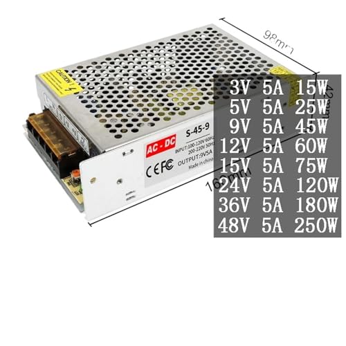 Transformatoren 220 V bis 3 V 5 V 9 V 12 V 15 V 24 V 36 V 48 V Stromversorgung 3 5 9 12 15 24 36 V 15 W 25 W 45 W 60 W 120 W 180 W 250 W Transformator(15V 5A 75W) von DWCQYKBZB