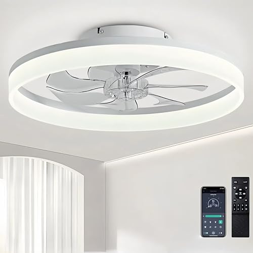 50cm Deckenventilator Mit Beleuchtung 48W 220V Dimmbare Deckenleuchte Mit Fernbedienung Und APP 6 Geschwindigkeiten Lampe Mit Ventilator Timer Schlafzimmer Wohnzimmer Schwarz 50cm Deckenventilator Mit Beleuchtung 48W 220V Dimmbare Deckenleuchte Mit Fernbedienung Und APP 6 Geschwindigkeiten Lampe Mit Ventilator Timer Schlafzimmer Wohnzimmer Schwarz von DWDVBL