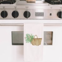 Geschirrtuch - Korb Mit Blumen Aquarell Handgemacht Made in The Usa von DWELLhomeshoppe