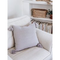 Lila-Graues Eckquasten-Kissen - Wohndekor, Geschenk Für Sie, Freundin, Bauernhaus, Einweihungsparty, Gemütliches Dekor von DWELLhomeshoppe