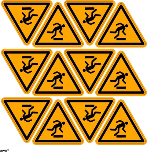 Aufkleber Warnung vor Stolpergefahr 12 Stück W007 von DWH