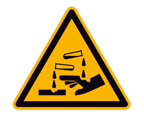 Aufkleber Warnzeichen Warnung vor ätzenden Stoffen Warnaufkleber ASR/ISO W023 SL50mm 12 Stück Aufkleber Warnzeichen Warnung vor ätzenden Stoffen Warnaufkleber ASR/ISO W023 SL50mm 12 Stück von DWH