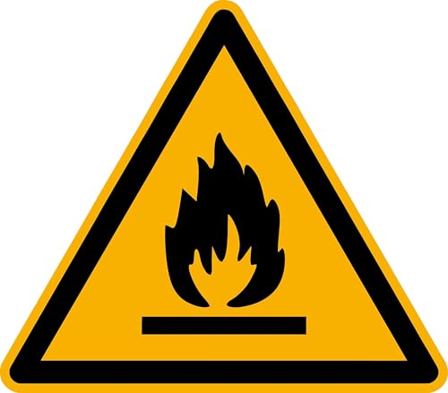 Aufkleber Warnzeichen Warnung vor feuergefährlichen Stoffen ASR/ISO W021 SL50mm 12 Stück Aufkleber Warnzeichen Warnung vor feuergefährlichen Stoffen ASR/ISO W021 SL50mm 12 Stück von DWH