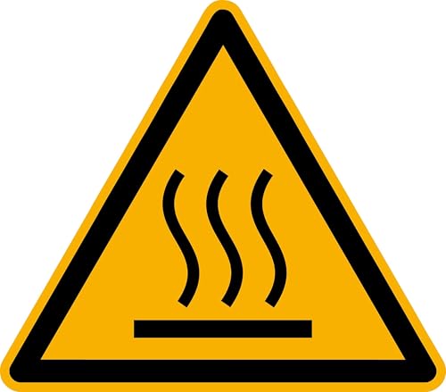 Aufkleber Warnzeichen Warnung vor heißer Oberfläche Warnaufkleber ASR/ISO W017 SL50mm 12 Stück Aufkleber Warnzeichen Warnung vor heißer Oberfläche Warnaufkleber ASR/ISO W017 SL50mm 12 Stück von DWH