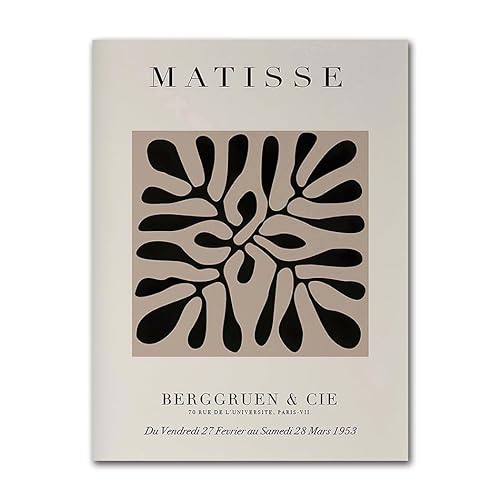 DWJOJ LJQIA Henri Matisse Leinwand Gemälde Schwarz Beige Poster und Drucke Geometrische Linien Bilder Abstrakte Wandkunst für Wohnzimmer Dekor 40x60cmx1 Kein Rahmen von DWJOJ LJQIA