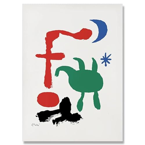 DWJOJ LJQIA Joan Miro Leinwand Poster Joan Miro Malerei Graffiti Bilder Rote Form Wandkunst Abstrakte Drucke Für Wohnzimmer Home Decoration 60x80cmx1 Kein Rahmen von DWJOJ LJQIA