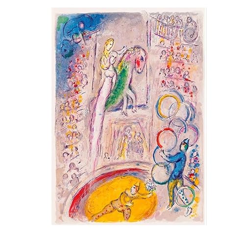 DWJOJ LJQIA Marc Chagall Wandkunst Akrobatik Bild Marc Chagall Ausstellung Drucke Und Leinwand Malerei Retro Poster Für Wohnzimmer Dekor 30x40cmx1 Kein Rahmen von DWJOJ LJQIA