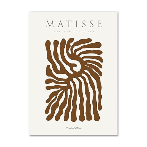 DWJOJ LJQIA Matisse-Drucke und Poster Rotierende Blätter Leinwandmalerei Braune Pflanze Wandkunst Minimalismus-Bilder für Wohnzimmer Wohnkultur 40x60cmx1 Kein Rahmen von DWJOJ LJQIA