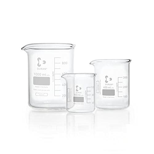 DWK Life Sciences SD-0213 Duran Borosilikat Glas 3.3 Super Pflicht Becher, Mit Ausguss, Ohne Teilung, Unsteril, Niedrige Form, 250ml Kapazität, 10 Stück von DWK Life Sciences