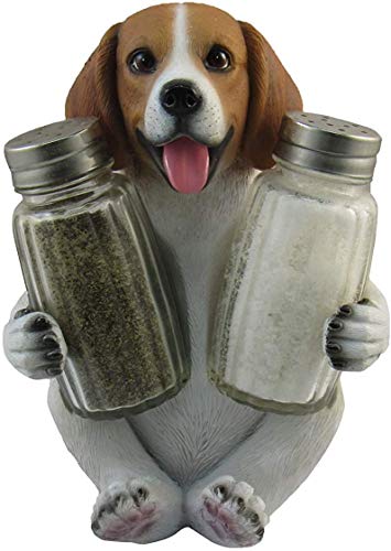 DWK "Scent Hound Spice" Gewürzhalter mit Beagle-Hund Salz- und Pfefferstreuer, 3-teiliges Set | Küchendekoration Zubehör Pfefferstreuer Heimdekoration Beagle Home Dekorationen – 14 cm von DWK