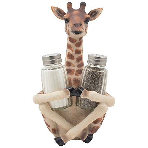 Lang Langhalsige Salz, Pfeffer Sitzende Giraffe Set by DWK von DWK