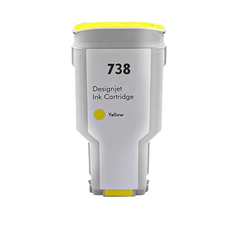 300 ml kompatible Tintenstrahlkartusche Kompatibel mit 738 738xl 676m6a 676m7a 676m8a 498n8a Arbeiten mit Designjet T950 T850 Drucker(300ML - 738Y) von DWOGCEBX
