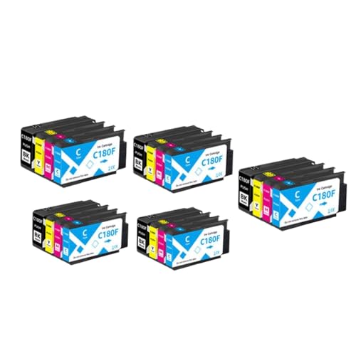 DWOGCEBX 5SET C180F Tintenpatronenersatz kompatibel mit IJM C180F Drucker Schwarz 2000 -Seitenfarbe 1600 -Seiten -Druckdrucken Vorräte(5 Set) von DWOGCEBX