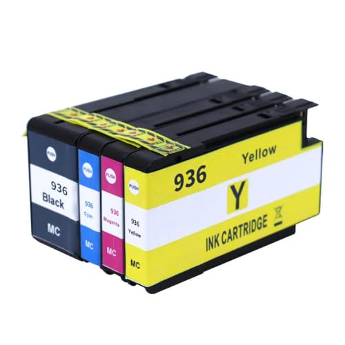 DWOGCEBX 936XL 936 XL Tintenpatrone kompatibel mit 936 für OfficeJet Pro 9110b 9120b 9120e 9130b 9130e 9720E 9730E 9120 9130 9720 9730 Drucker(1SET(4PC)) von DWOGCEBX