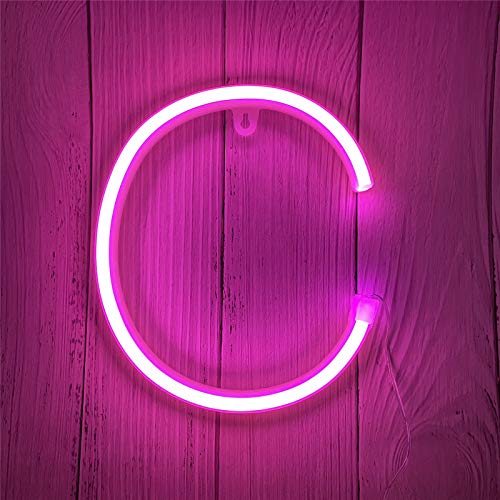 DWOOKE LED-Buchstabenlichter, rosa Neon-Buchstaben, leuchtende Buchstaben, Neonschilder, batterie- oder USB-betrieben, beleuchtete Buchstaben, Neon-Wandleuchten, Alphabet-Dekoration für von DWOOKE