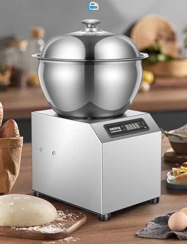 DWSSX Kommerzieller Teigmixer, 2200 W elektrischer Teigmacher mit Edelstahlschüssel, Spiralmixer-Knetmaschine mit Doppelrotation for 18 Pfund Mehlbrot-Pizzateig von DWSSX